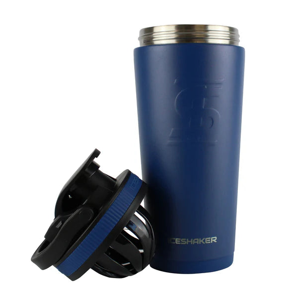 Team RWB Ice Shaker Bottle 26oz – all components including twist-on agitator and silicone base