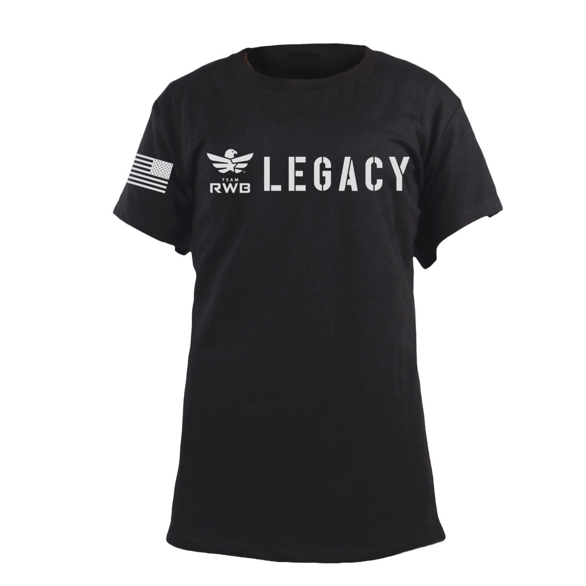 Team RWB 15th Anniversary Legacy T-Shirt – front product view showing anniversary Eagle graphic on black tee