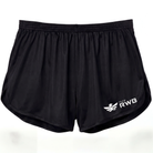 Black shorts with RWB logo on a white background