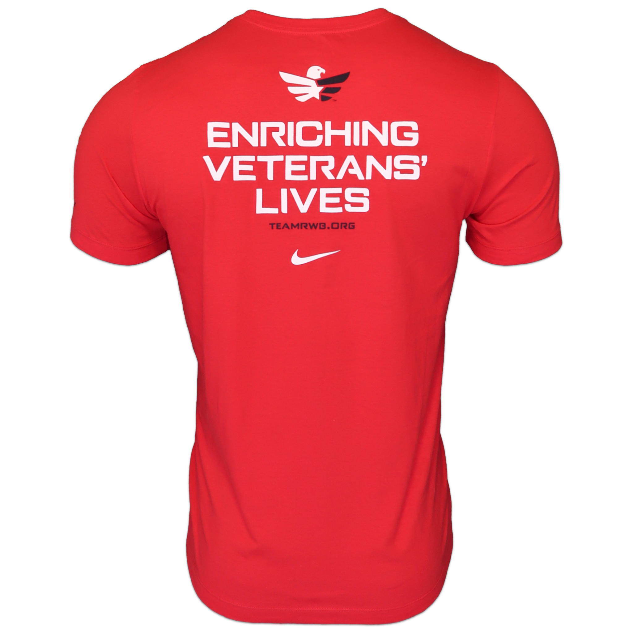 Team RWB Men's Nike Dri-FIT T-Shirt back view – Varsity Red