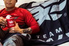 Team RWB member holding MiiR Camp Cup with Team RWB Eagle blanket
