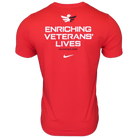 Back view of Men’s Team RWB Nike Dri-FIT performance t-shirt in Varsity Red