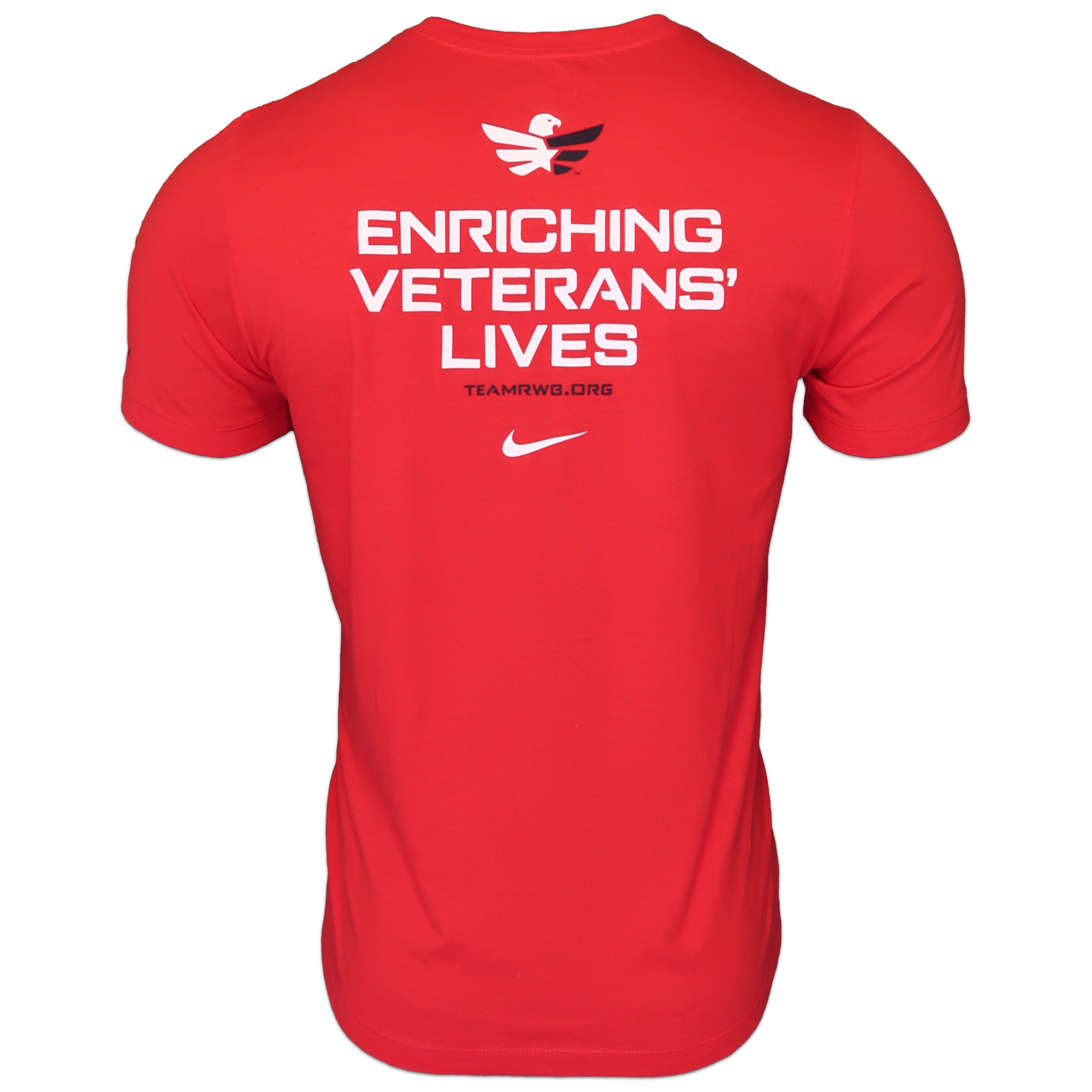 Back view of Men’s Team RWB Nike Dri-FIT performance t-shirt in Varsity Red